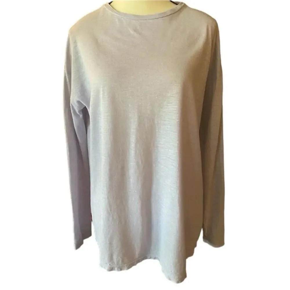 Eileen Fisher Wmn Ivory Hemp Organic Cotton Tunic Oversized Top Lagen Look - Picture 2 of 6